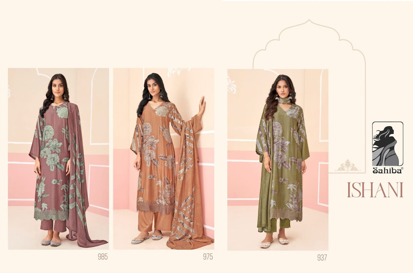 Ishani Sahiba Muslin Silk Pant Style Suits Wholesaler Ahmedabad