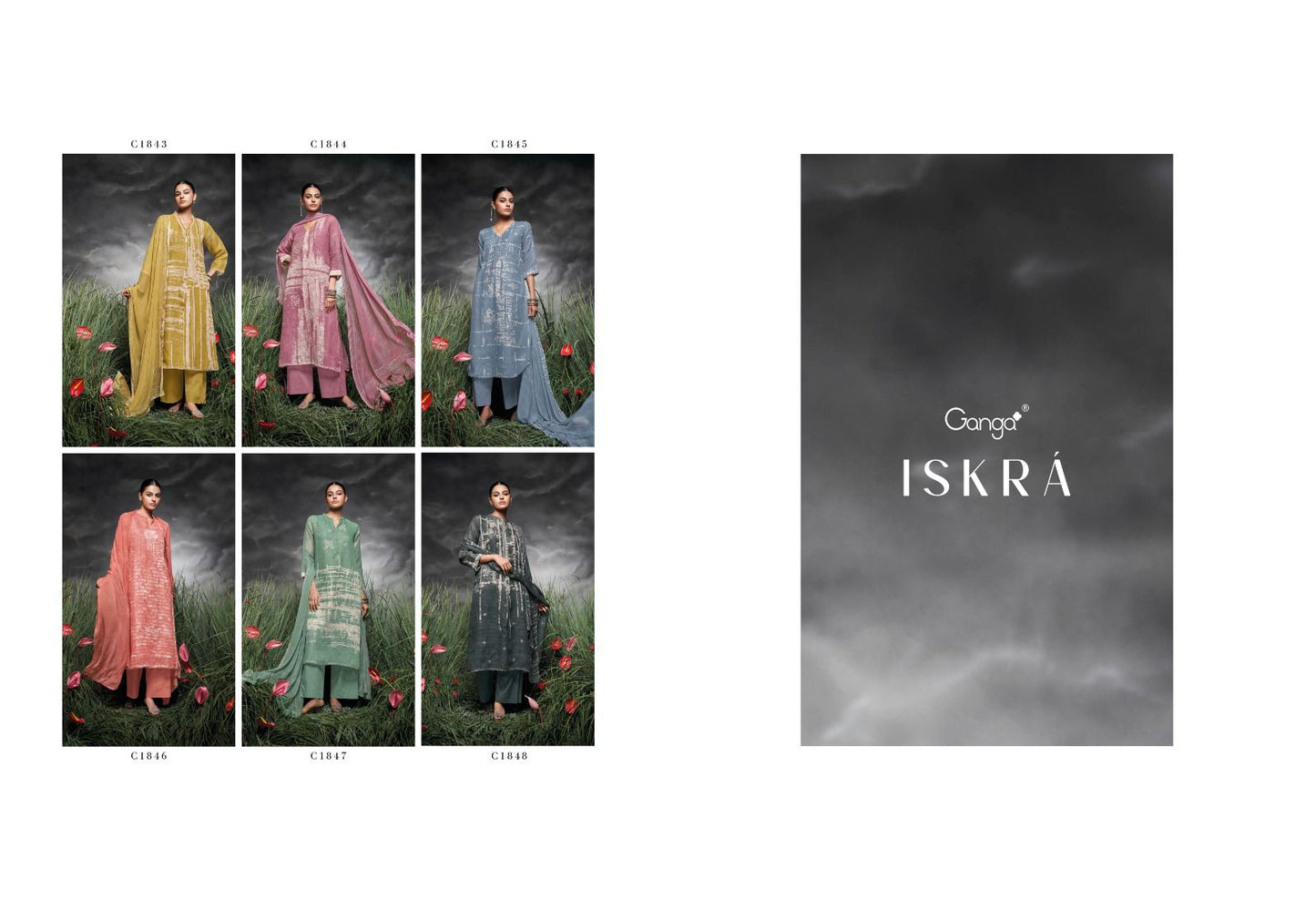 Iskra Ganga Pure Linen Plazzo Style Suits