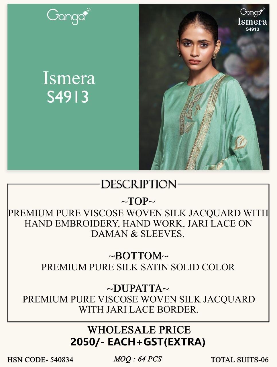 Ismera 4913 Ganga Cotton Plazzo Style Suits Wholesale