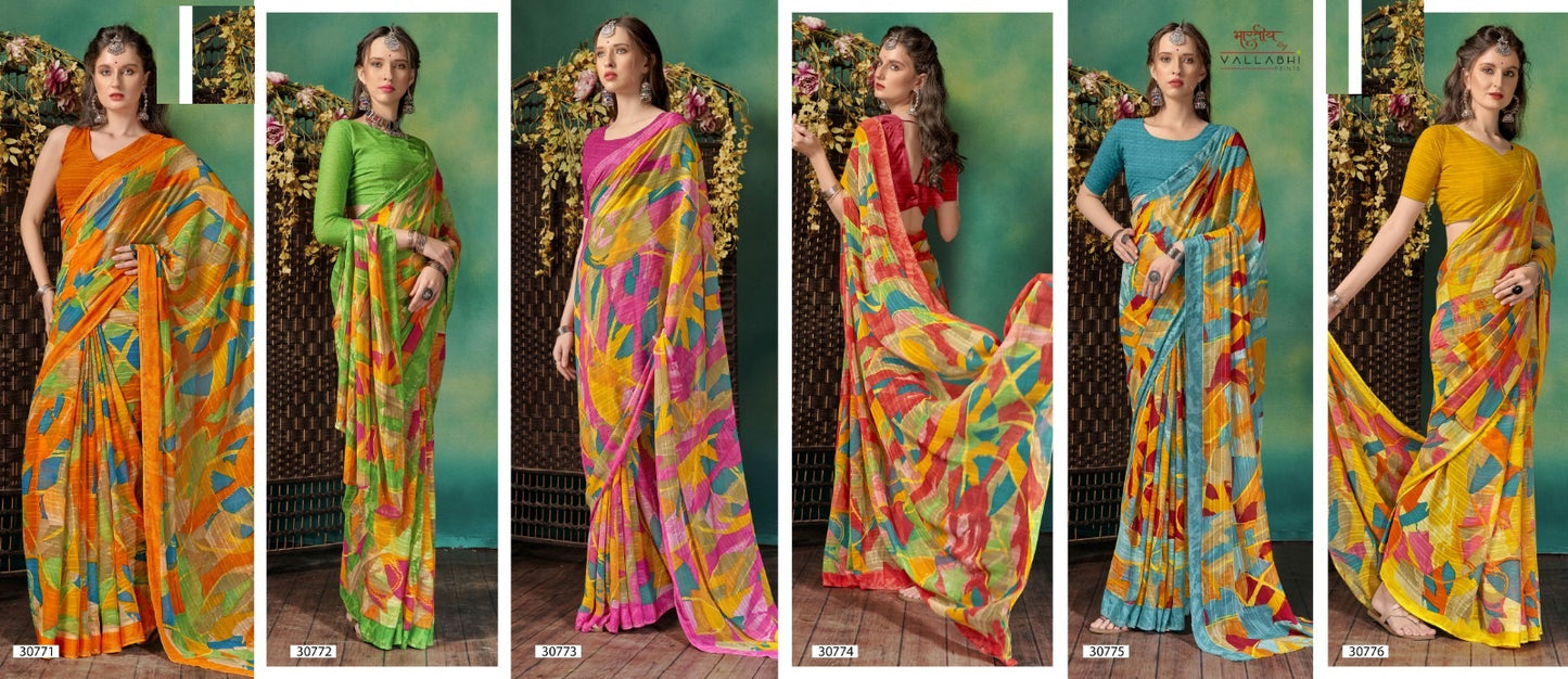 Ivaanka Vol 2 Vallabhi Prints Georgette Sarees Supplier India