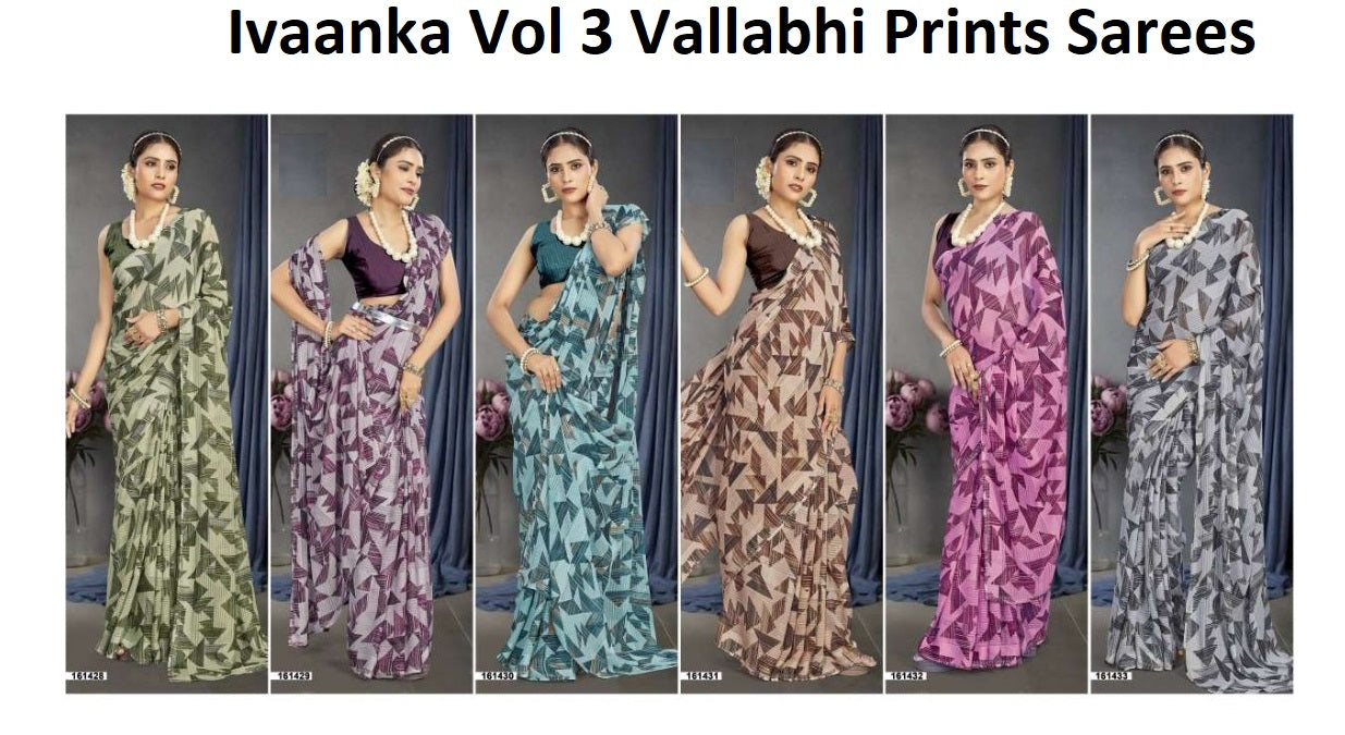 Ivaanka Vol 3 Vallabhi Prints Georgette Sarees Wholesale Price