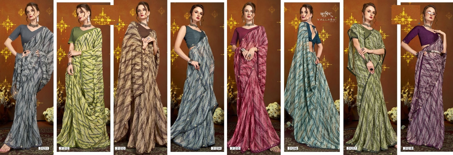 Ivaanka Vol 4 Vallabhi Prints Georgette Sarees Manufacturer Gujarat