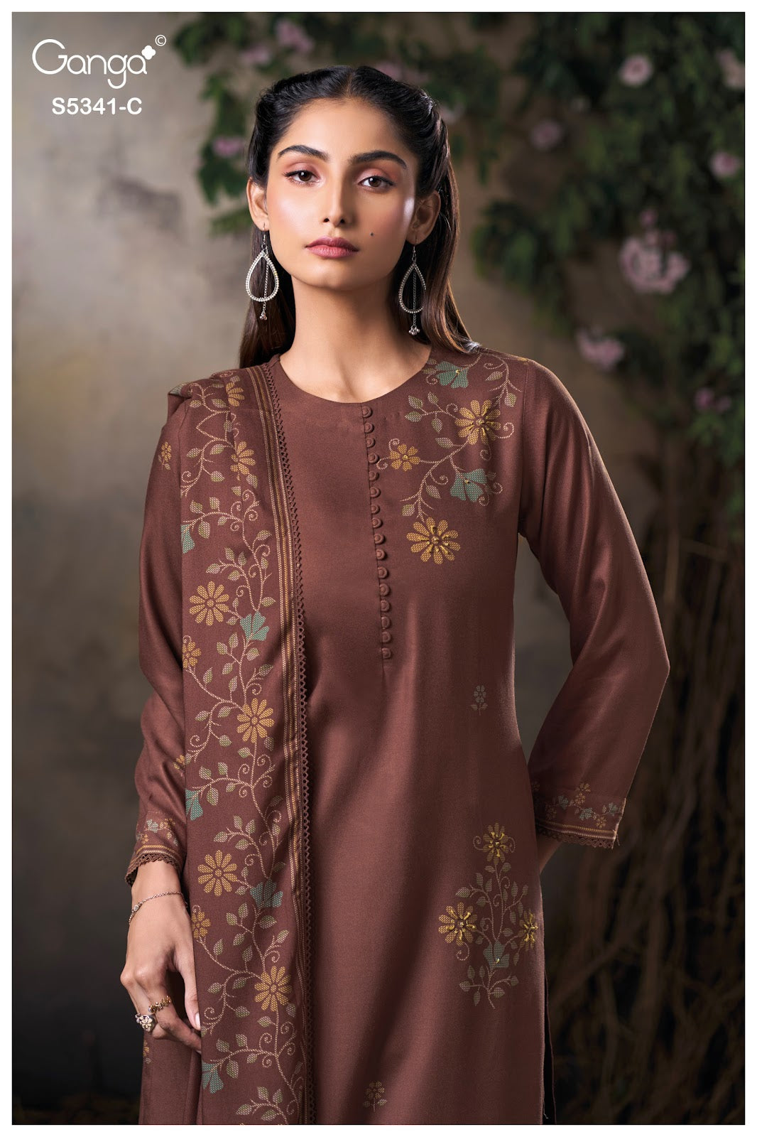Ivenel S5341 Ganga Pashmina Suits Wholesale