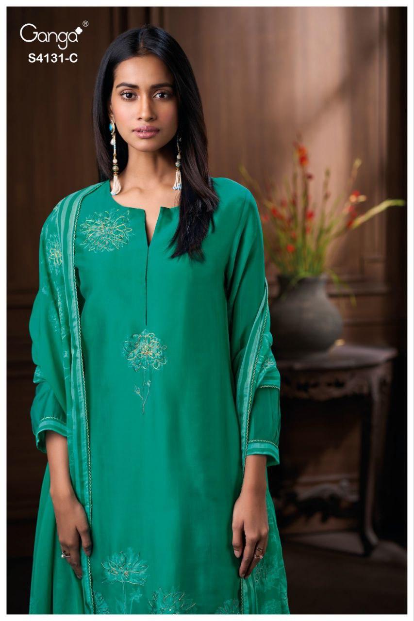 Iverra 4131 Ganga Pure Bemberg Salwar Suits Wholesaler Gujarat