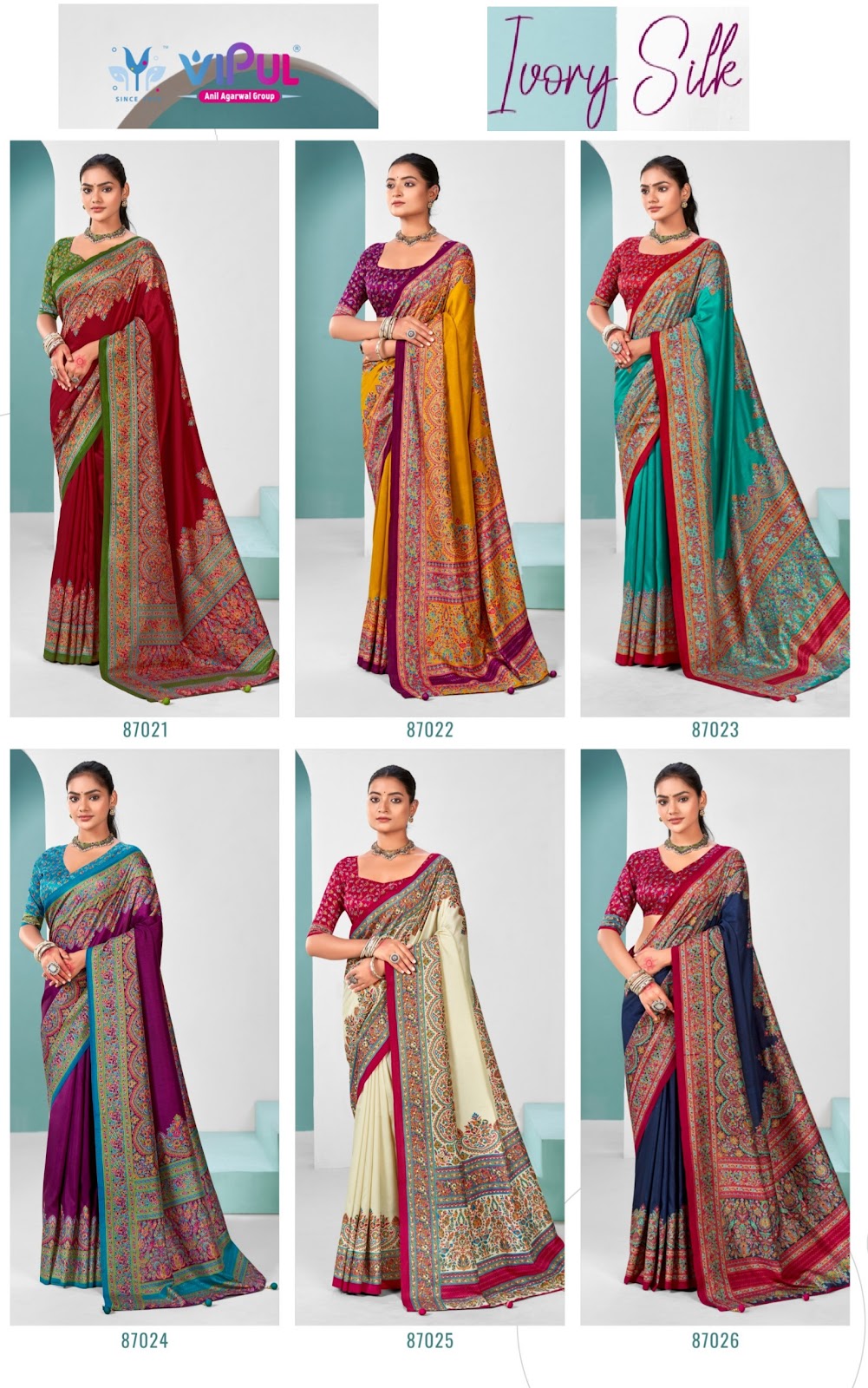 Ivory Silk Vipul Sarees Supplier Ahmedabad