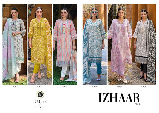 Izhaar Vol 2 Kailee Fashion Linen Readymade Pant Style Suits