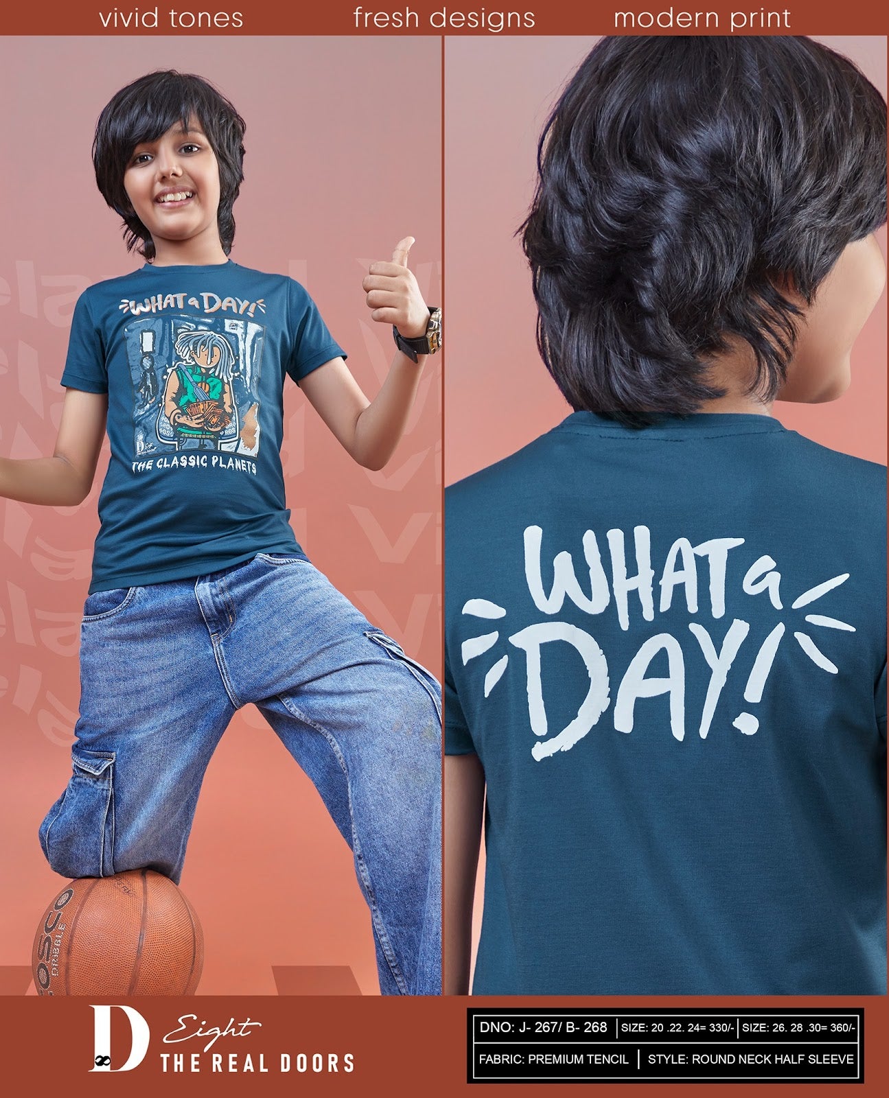 J 267-268 D-8 Tencil Boys Tshirt Wholesaler Gujarat