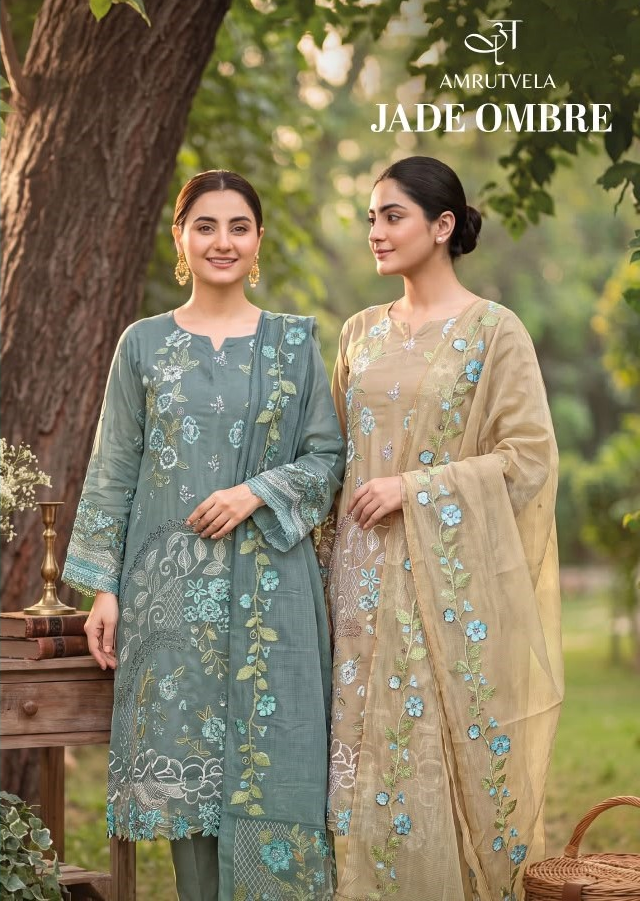 Jade Ombre Amrutvela Lawn Karachi Salwar Suits Wholesaler
