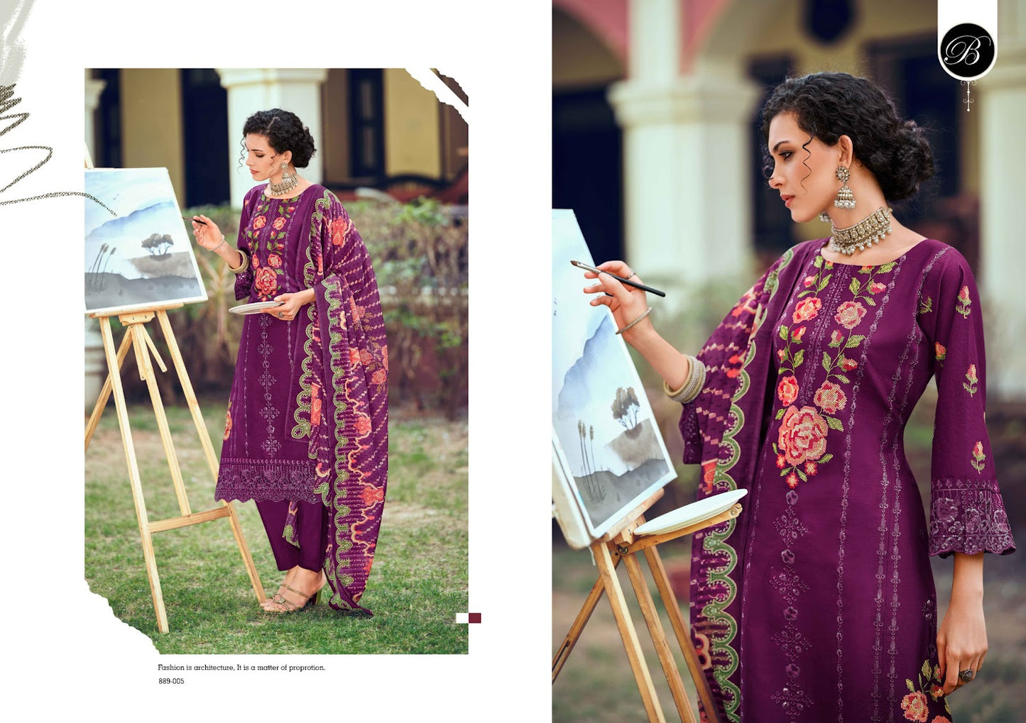 Jade Ombre Zoya Belliza Designer Studio Lawn Cotton Karachi Salwar Suits Wholesaler Ahmedabad