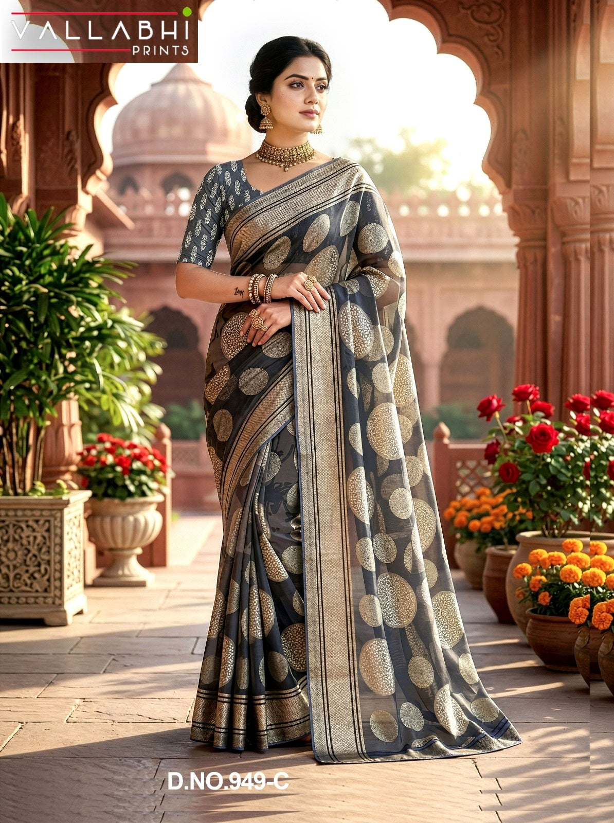 Jagjeeva Vol 5 Vallabhi Prints Brasso Sarees Supplier India