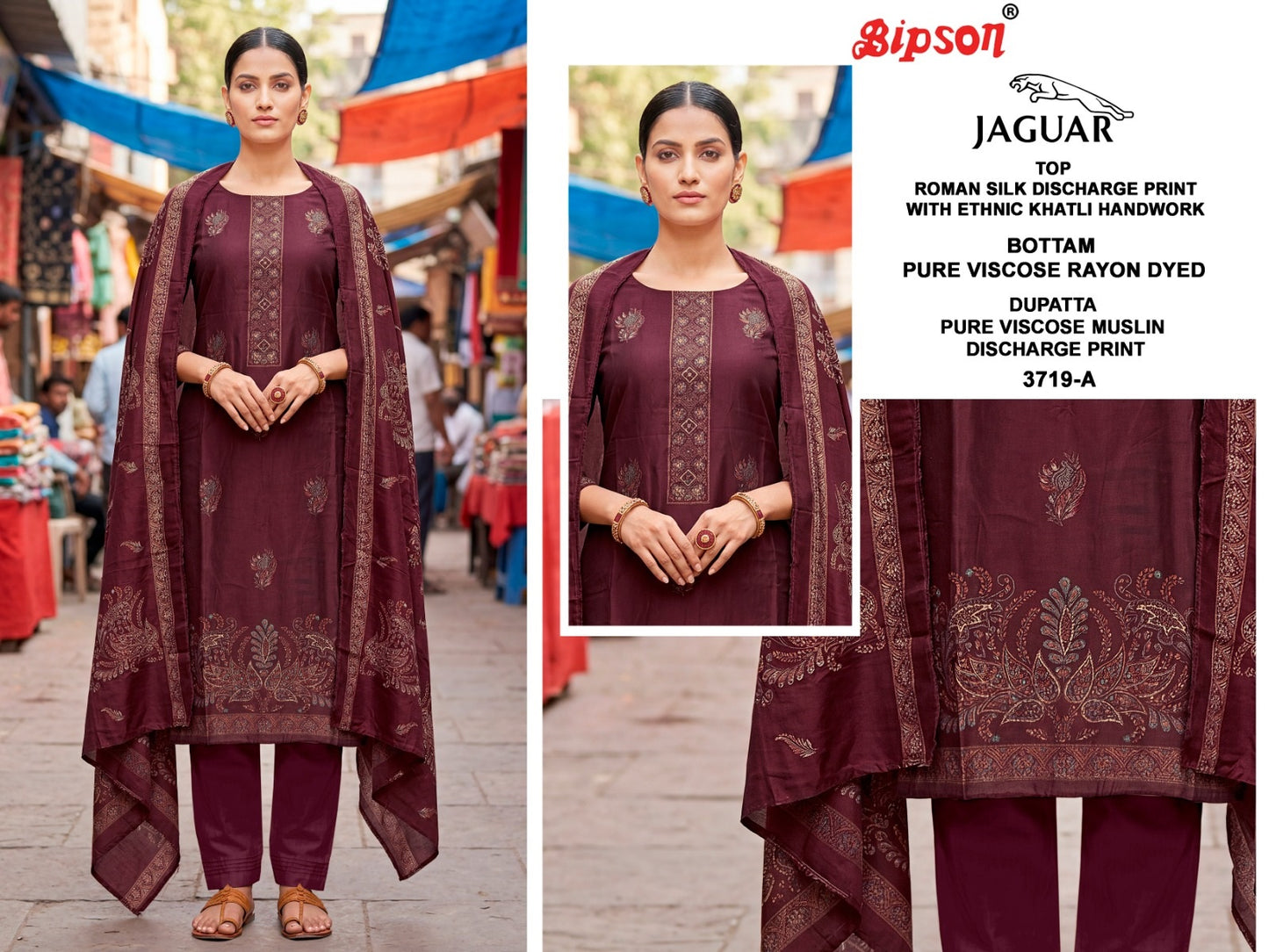Jaguar 3719 Bipson Prints Roman Silk Pant Style Suits Wholesale Rate