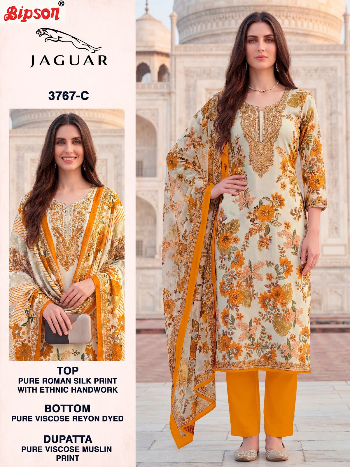 Jaguar 3767 Bipson Prints Roman Silk Pant Style Suits Supplier India