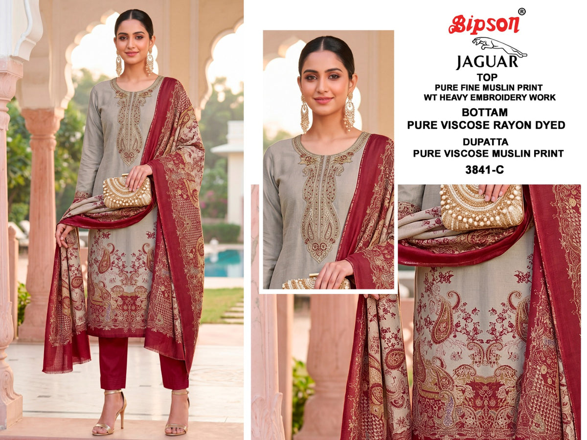 Jaguar 3841 Bipson Prints Muslin Pant Style Suits Supplier Ahmedabad
