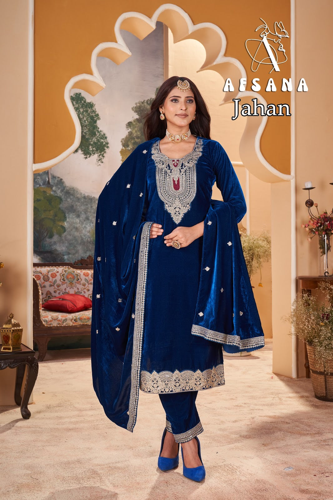 Jahan Afsana Readymade Velvet Suits Manufacturer Ahmedabad