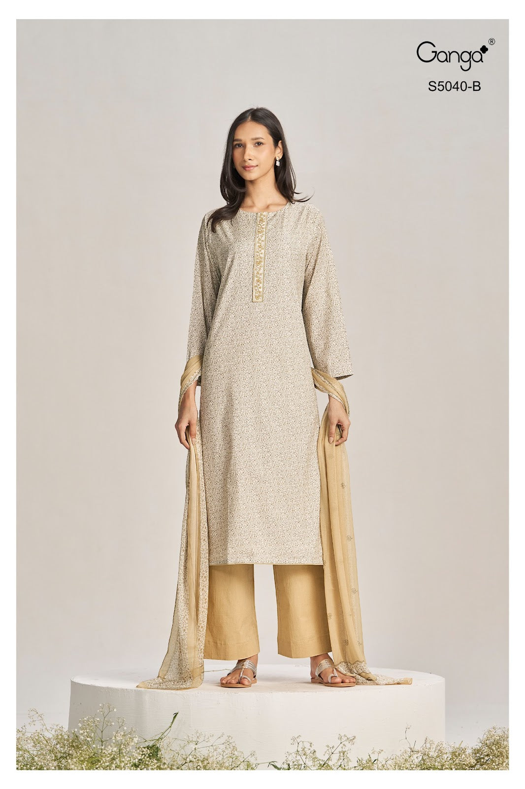 Jaimini S5040 Ganga Cotton Pant Style Suits Wholesaler Ahmedabad