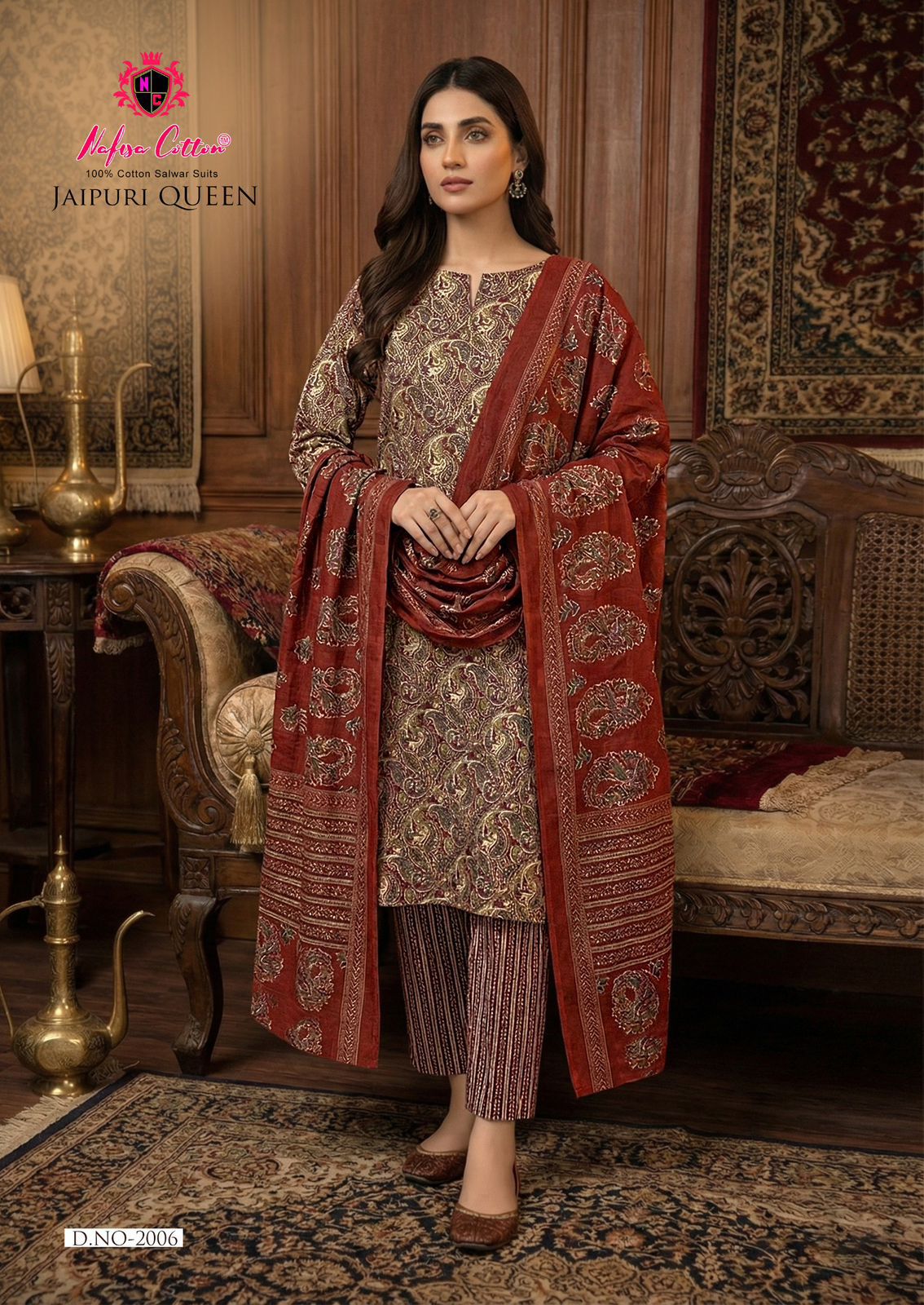 Jaipuri Queen Vol 2 Nafisa Cotton Mix Cotton Karachi Salwar Suits Wholesale