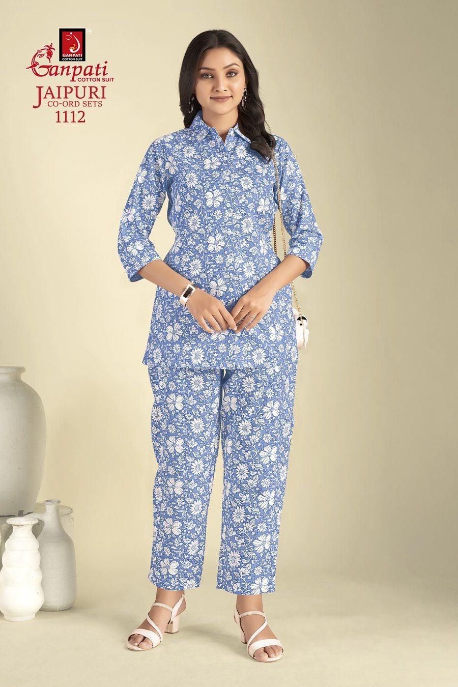 Jaipuri Vol 11 Ganpati Cotton Co Ord Set Wholesaler Ahmedabad