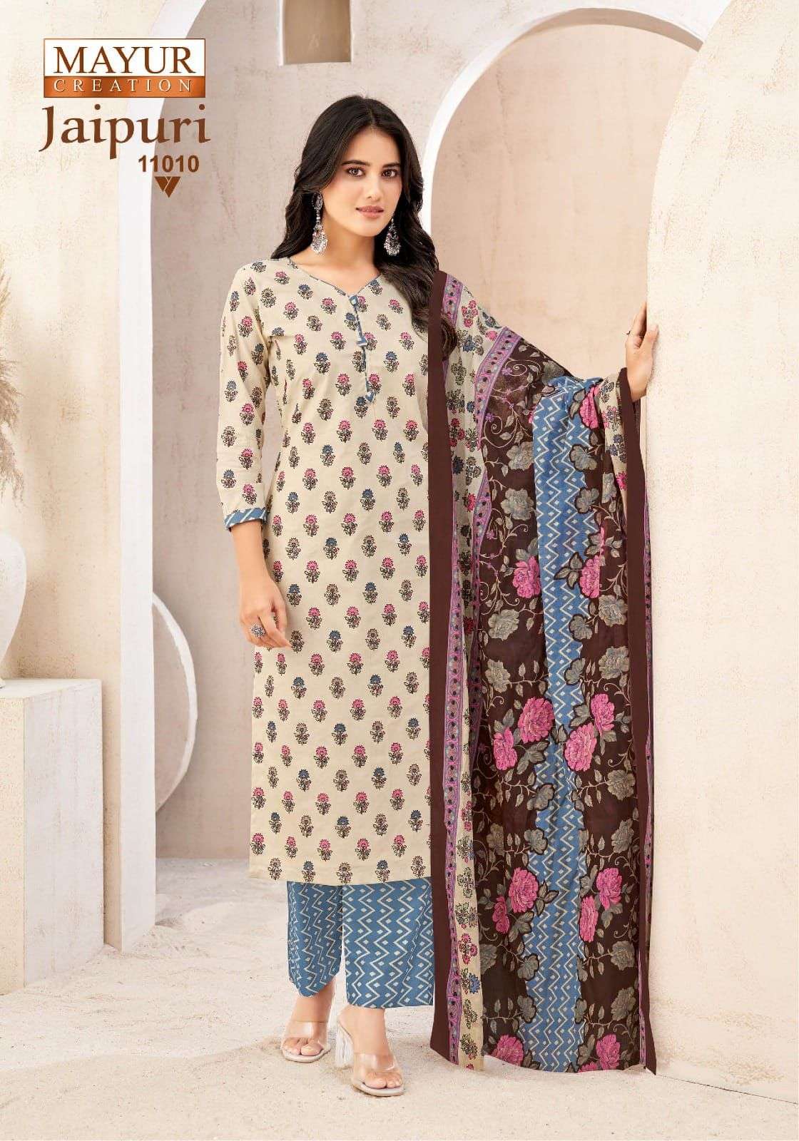 Jaipuri Vol 11 Mayur Creation Cotton Dress Material Exporter India