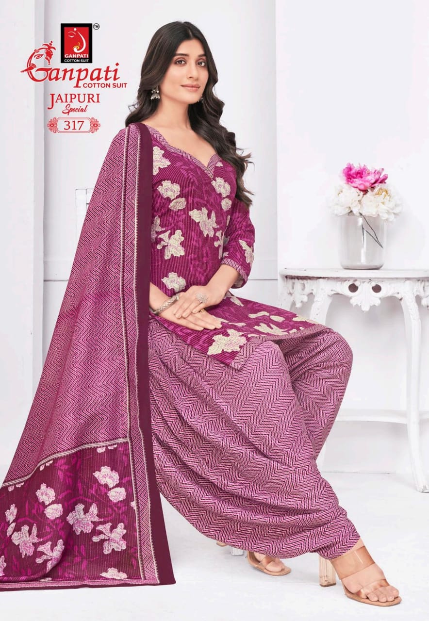 Jaipuri Vol 15 Special Patiyala Ganpati Cotton Salwar Suits Exporter Gujarat