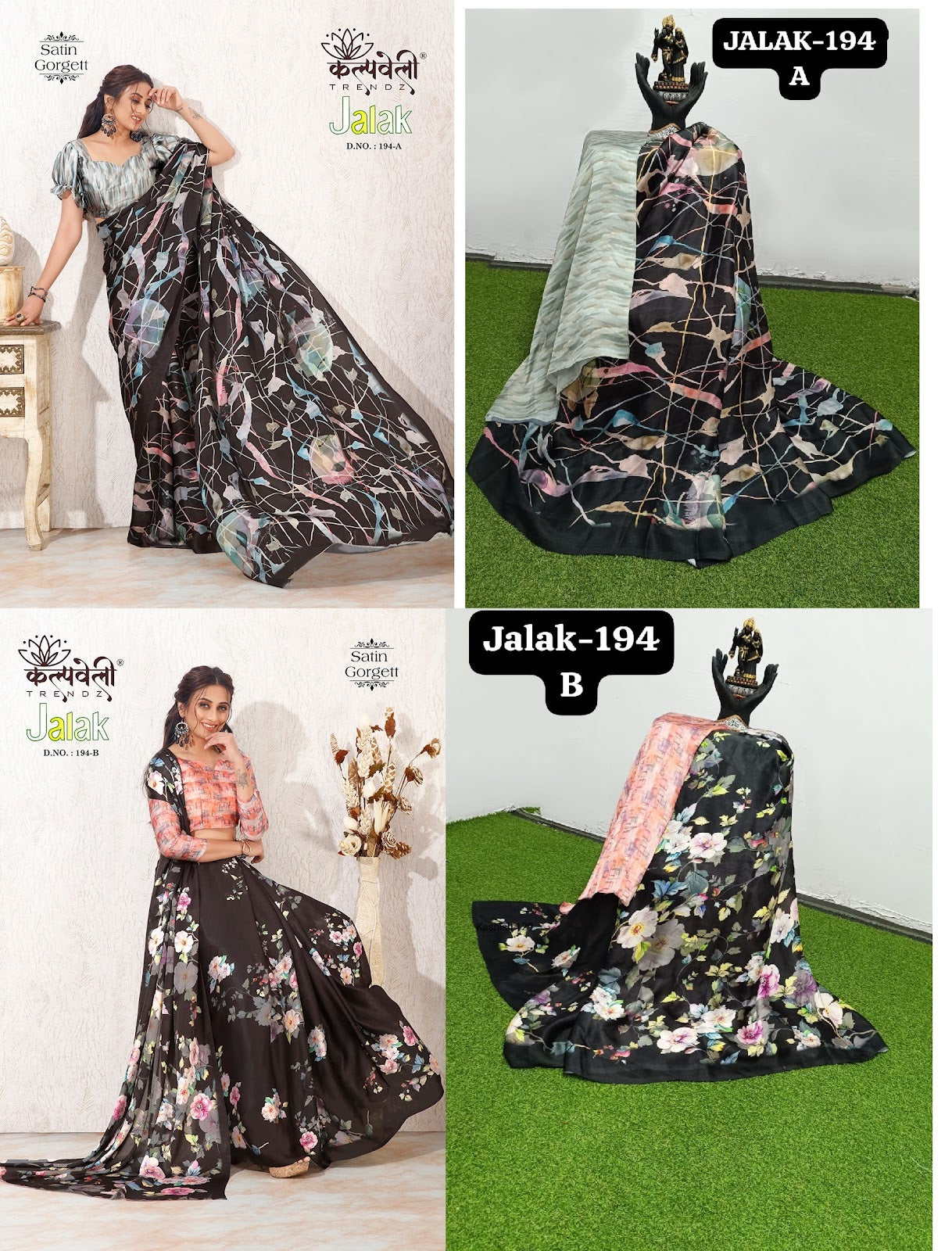 Jalak 194 Kalpveli Satin Georgette Sarees