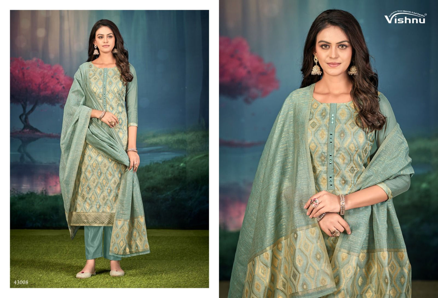 Jamdani Vishnu Impex Pant Style Suits Wholesaler