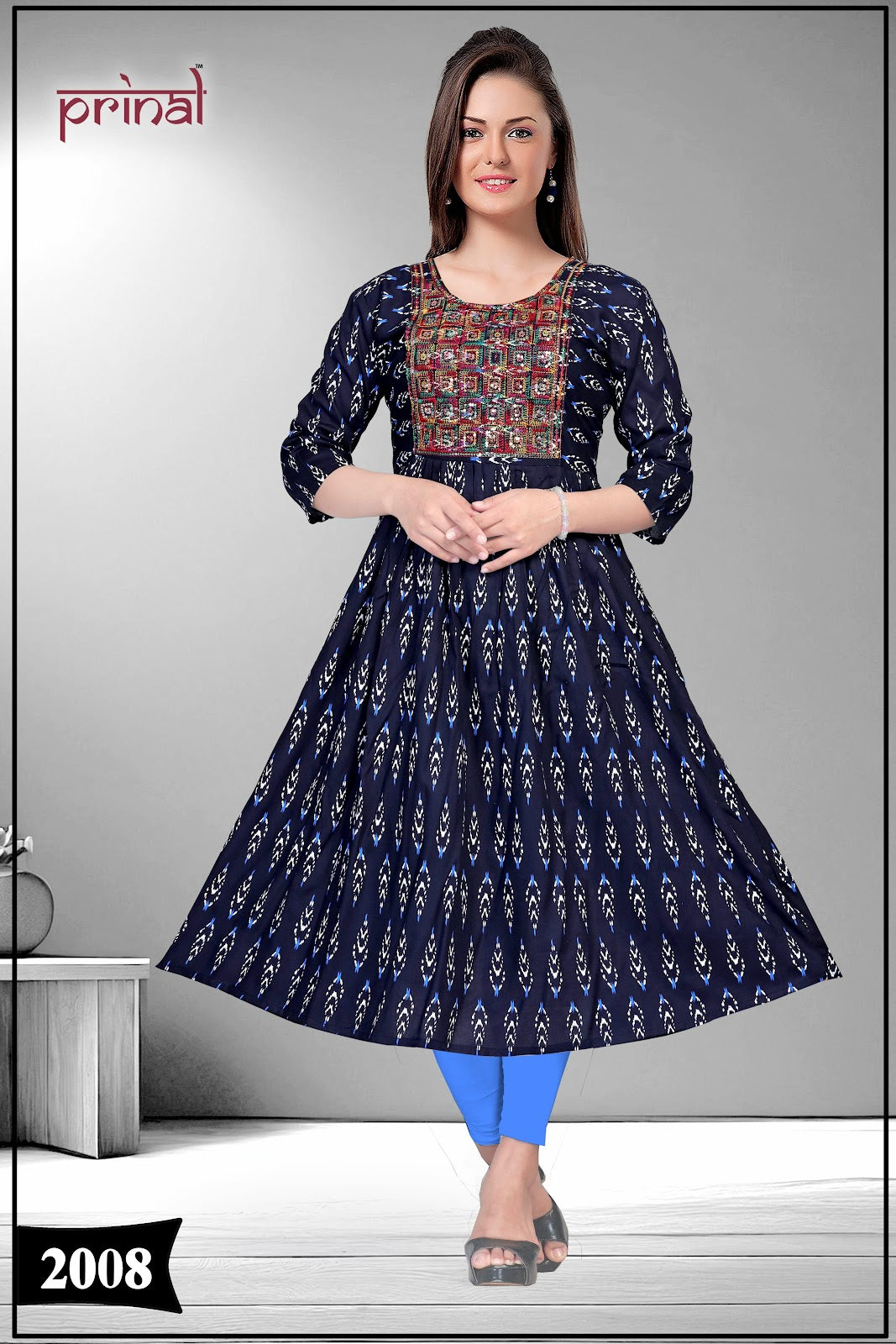 Jamkudi Prinal Reyon Anarkali Kurtis Exporter India