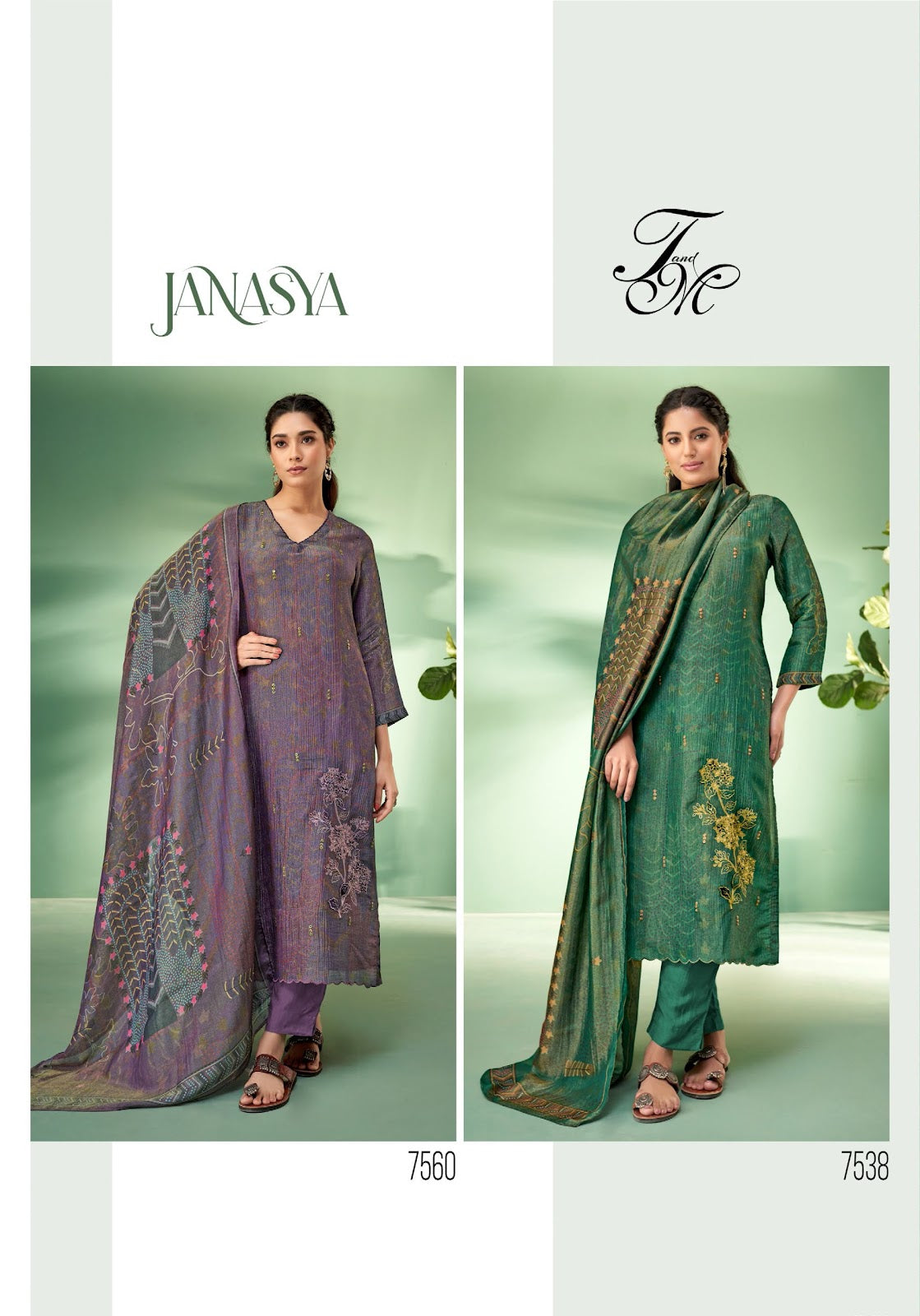 Janasya Tm Tissue Pant Style Suits Exporter Ahmedabad