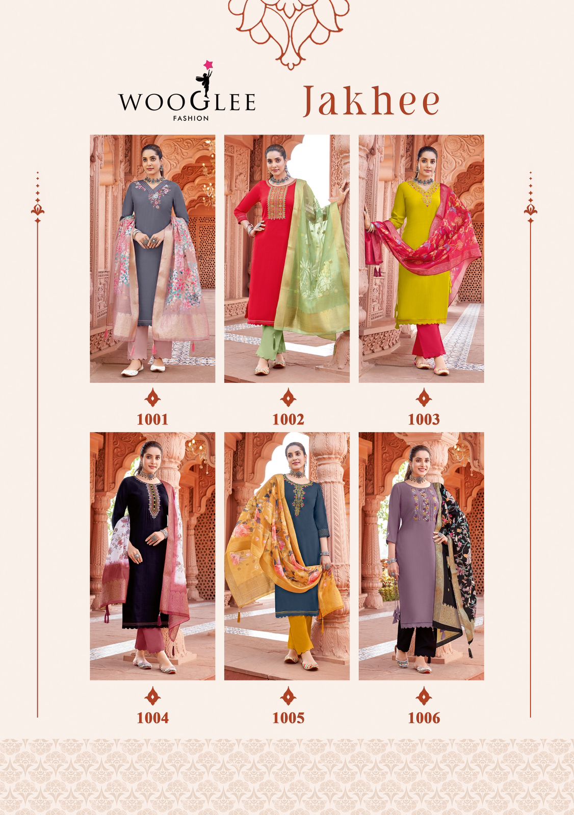 Jakhee Wooglee Viscose Weaving Readymade Pant Style Suits Exporter Gujarat