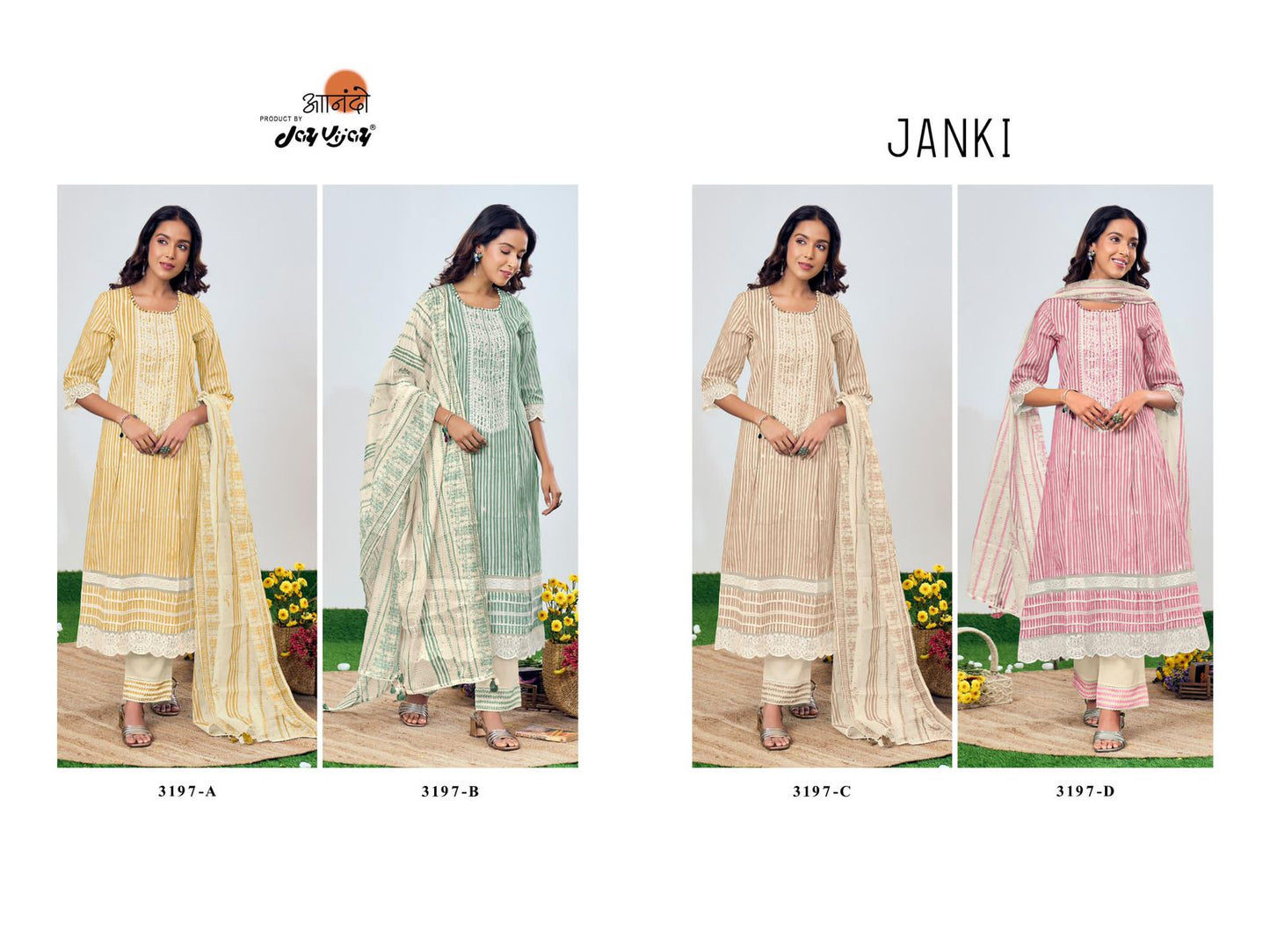 Janki 3197 Jay Vijay Pure Cotton Pant Style Suits Wholesale Price