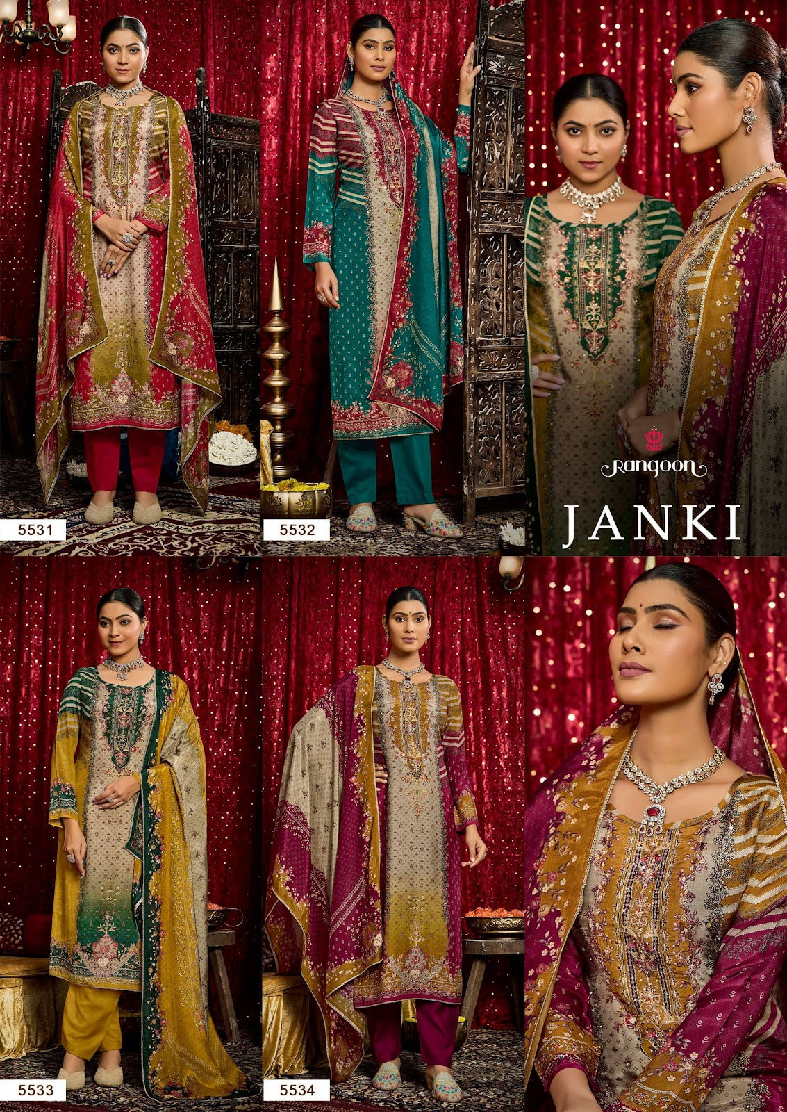 Janki Rangoon Pure Muslin Readymade Pant Style Suits Supplier Ahmedabad