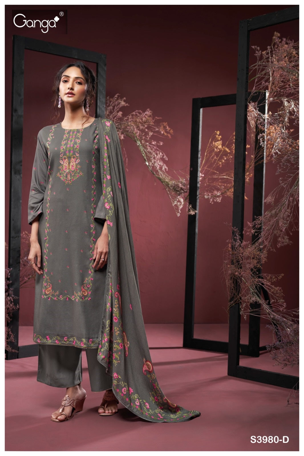 Janushi 3980 Ganga Pashmina Suits Supplier Gujarat