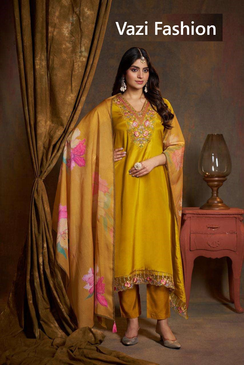Janvi Vazi Fashion Silk Readymade Anarkali Suits Exporter Gujarat