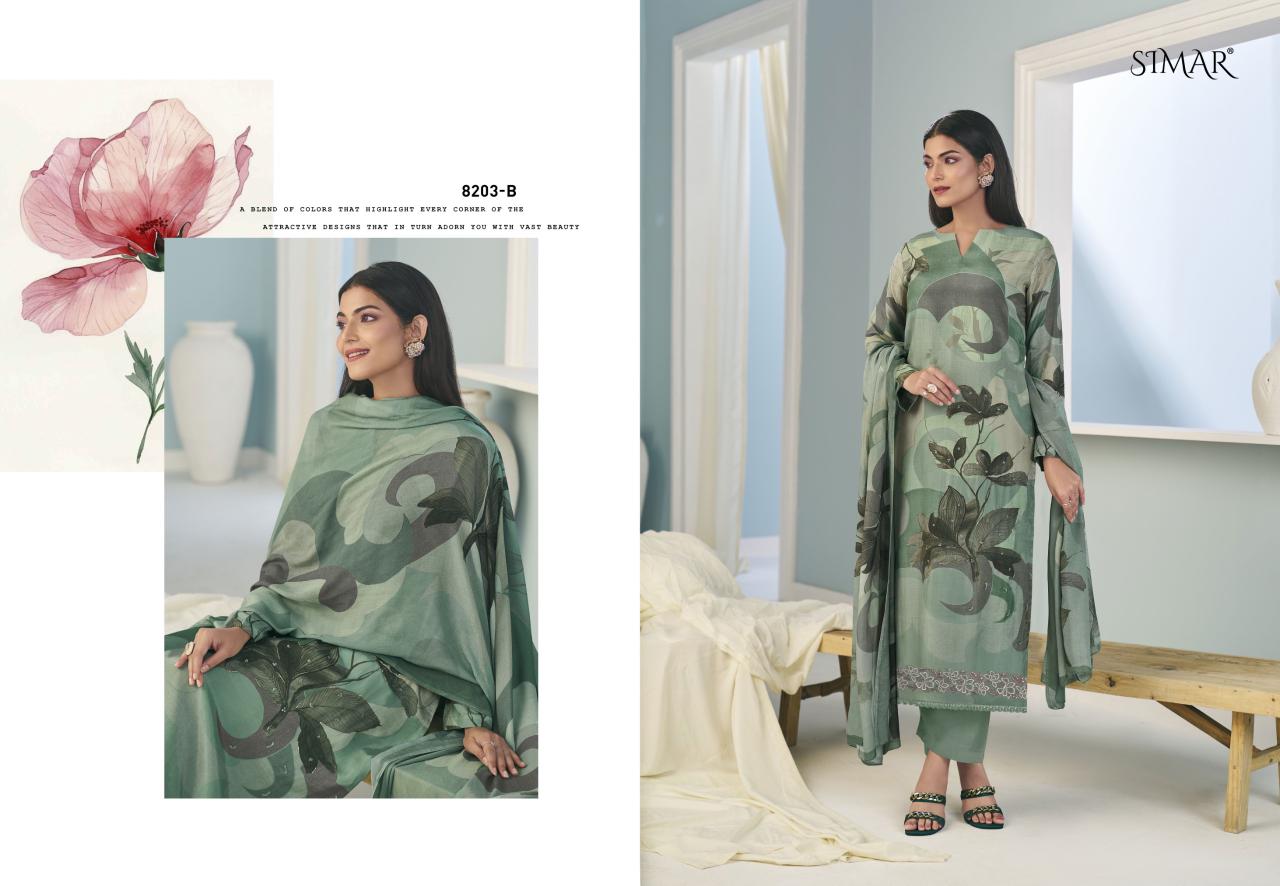 Jashn 8203 Simar Glossy Viscose Muslin Plazzo Style Suits Manufacturer Ahmedabad