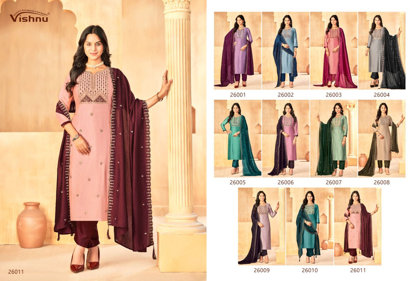 Jasmeen Vol 3 Vishnu Impex Vichitra Silk Pant Style Suits Manufacturer Ahmedabad