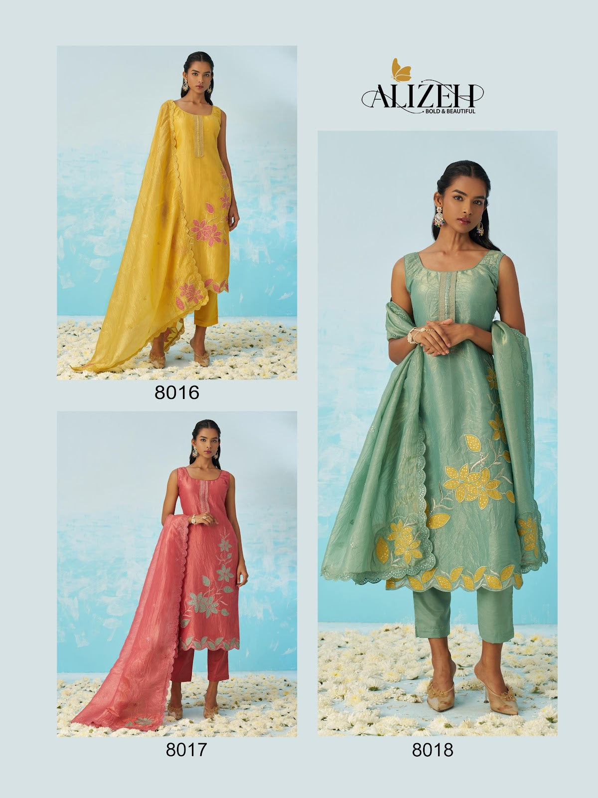 Jasmine 8016-8018 Alizeh Crush Readymade Pant Style Suits Supplier Ahmedabad