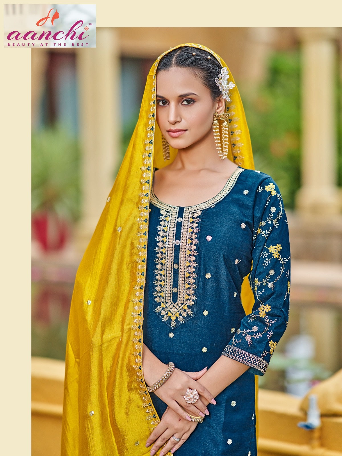 Jayshree Aanchi Vichitra Silk Readymade Pant Style Suits Manufacturer Gujarat