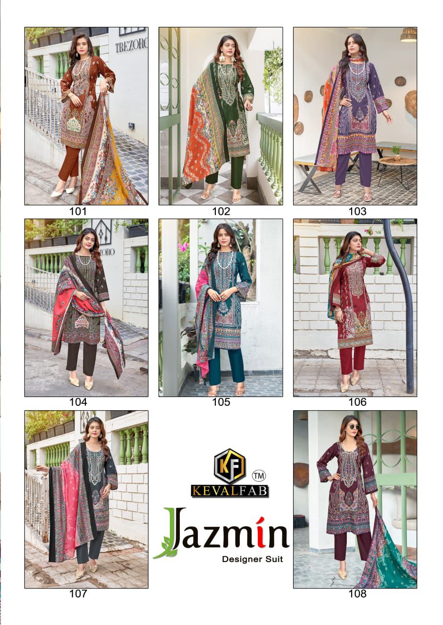 Jazmin Keval Fab Soft Cotton Karachi Salwar Suits Wholesale Price