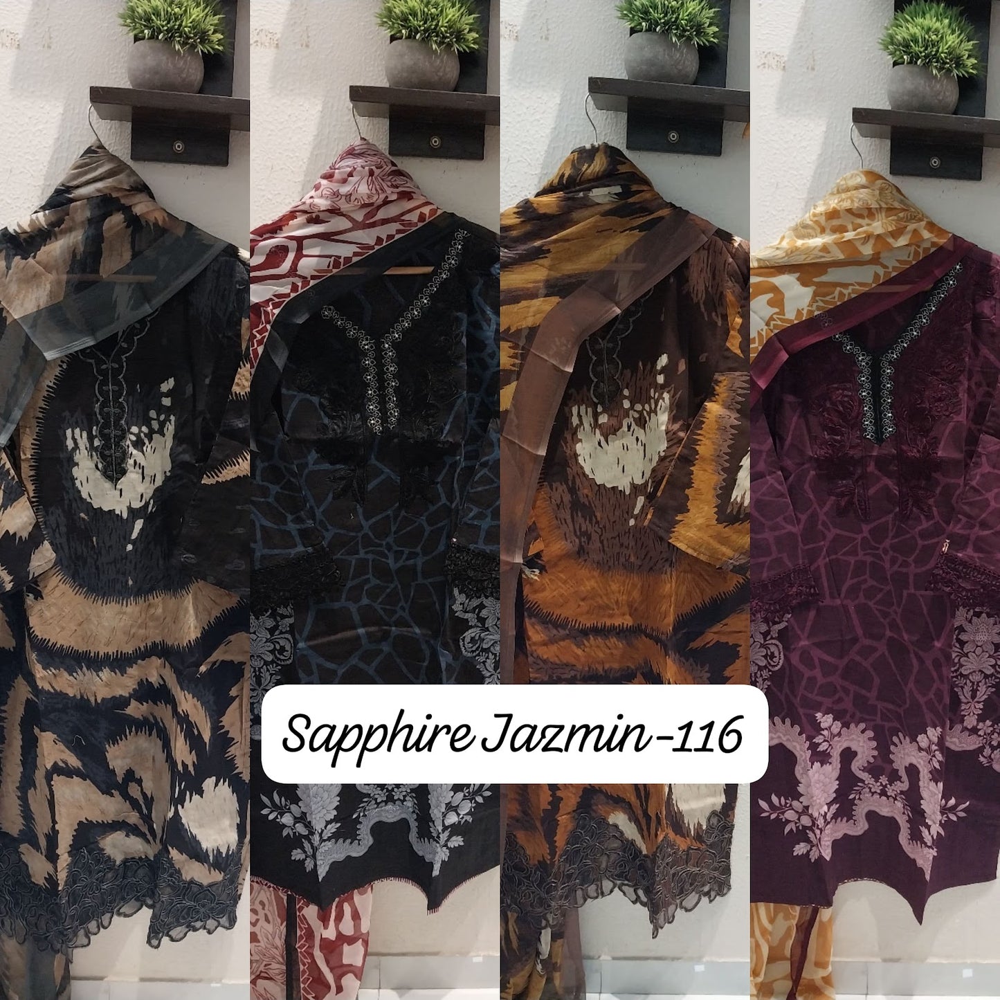 Jazmin Vol 116 Sapphire Lawn Cotton Pakistani Readymade Suits Manufacturer