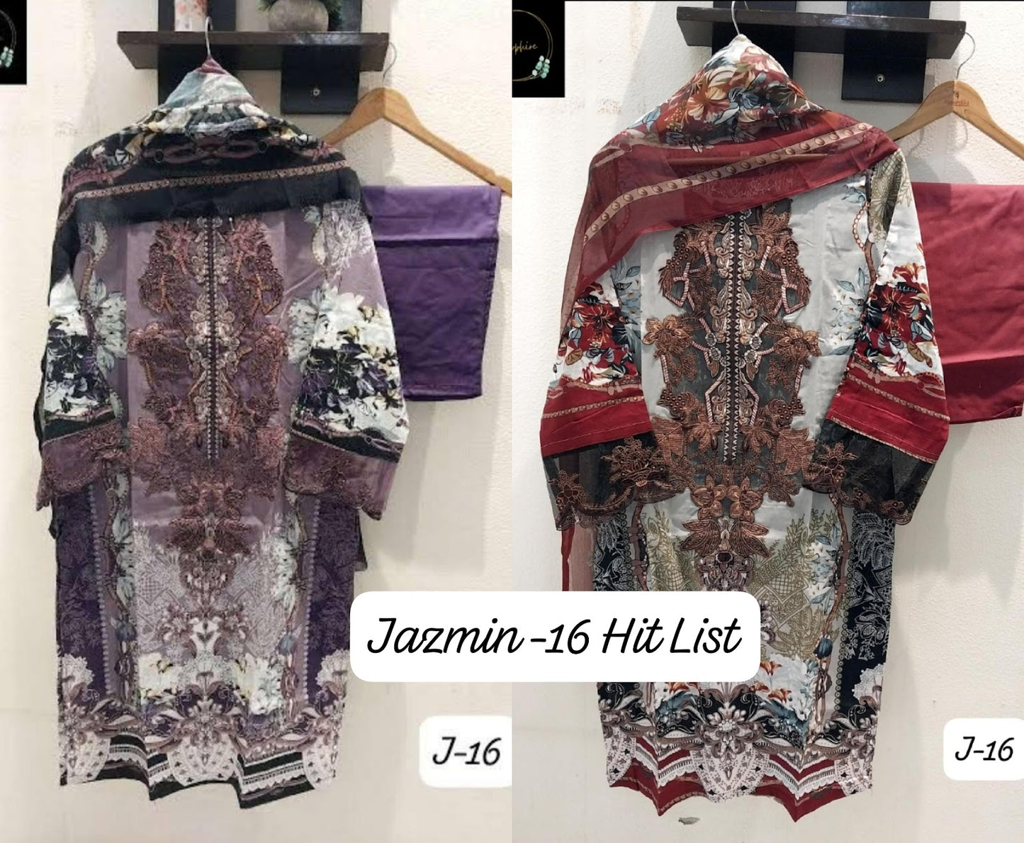 Jazmin Vol 16 Sapphire Lawn Cotton Pakistani Readymade Suits Wholesale Rate