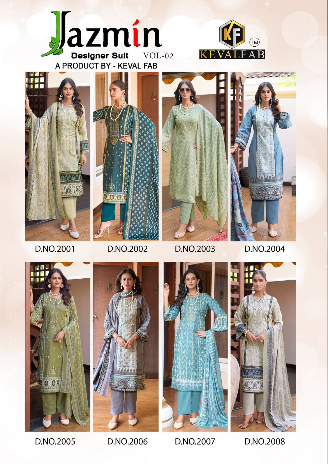 Jazmin Vol 2 Keval Fab Cotton Karachi Salwar Suits Wholesaler