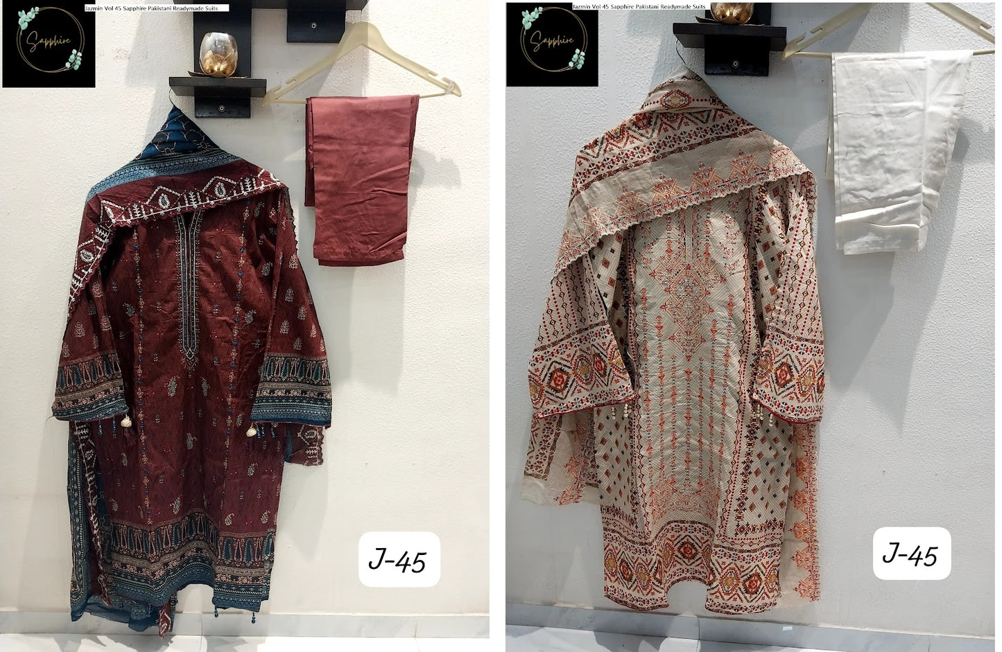Jazmin Vol 45 Sapphire Lawn Cotton Pakistani Readymade Suits Exporter India