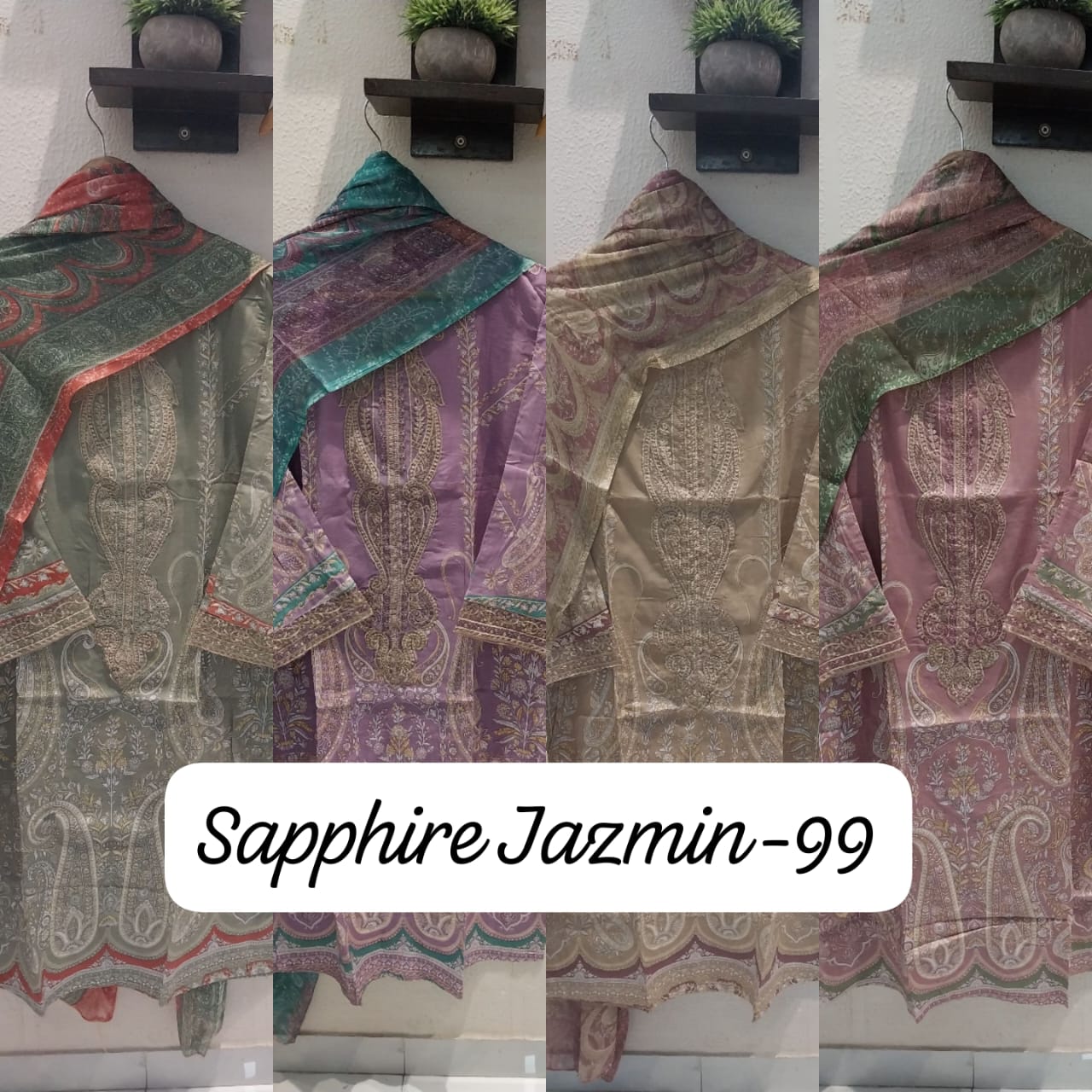 Jazmin Vol 99 Sapphire Lawn Cotton Pakistani Readymade Suits Manufacturer India