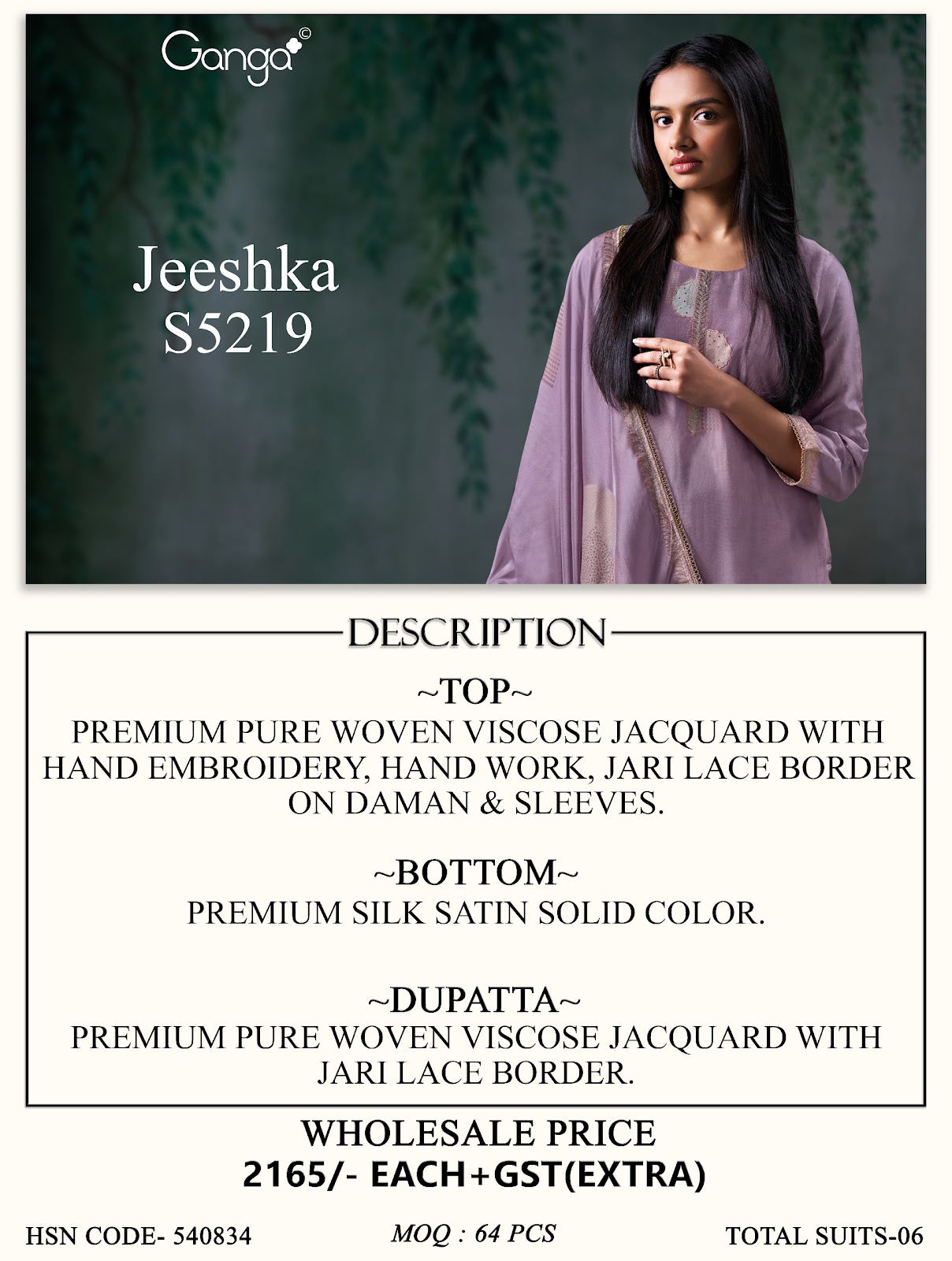 Jeeshka S5219 Ganga Woven Pant Style Suits Supplier Gujarat