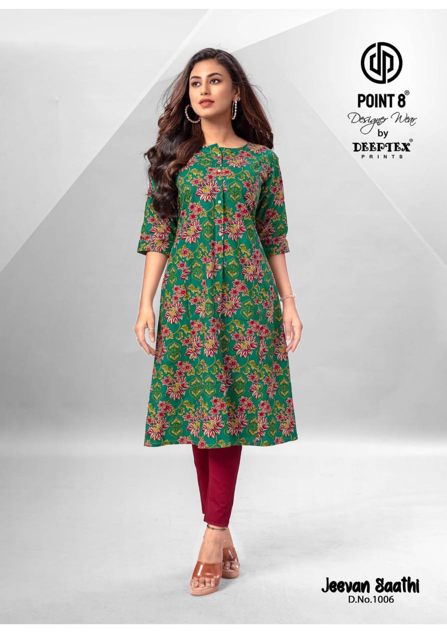Jeevan Sathi Deeptex Prints Cotton A-Line Kurti Supplier India