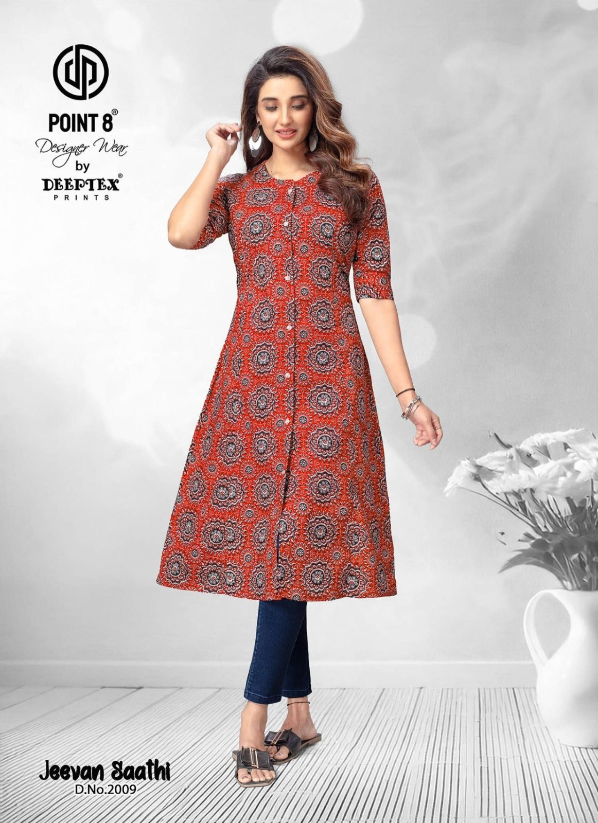 Jeevan Sathi Vol 2 Deeptex Prints Cotton A-Line Kurti Manufacturer India