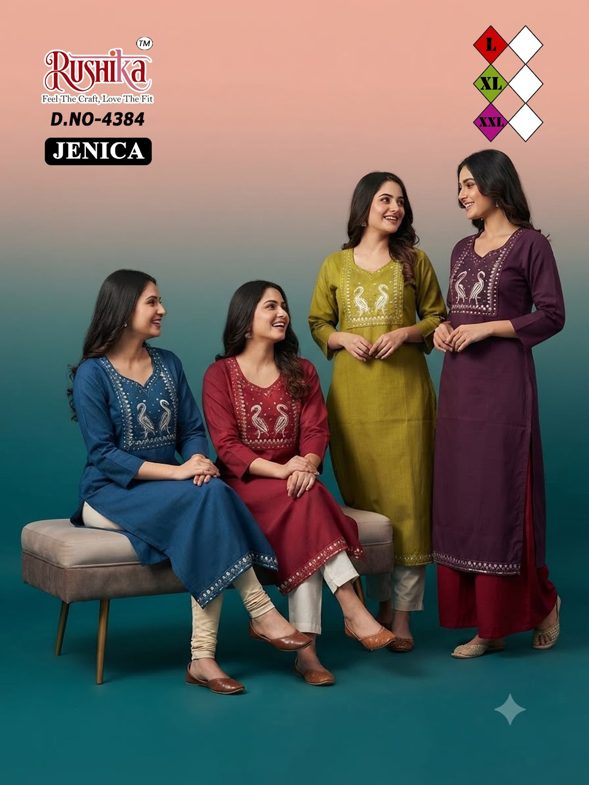 Jenica Rushika Berlin Long Straight Kurti Wholesale Price