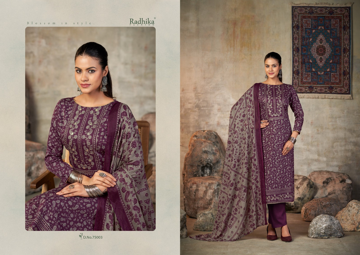 Jennifer Radhika Fashion Azara Zam Cotton Karachi Salwar Suits Supplier Ahmedabad