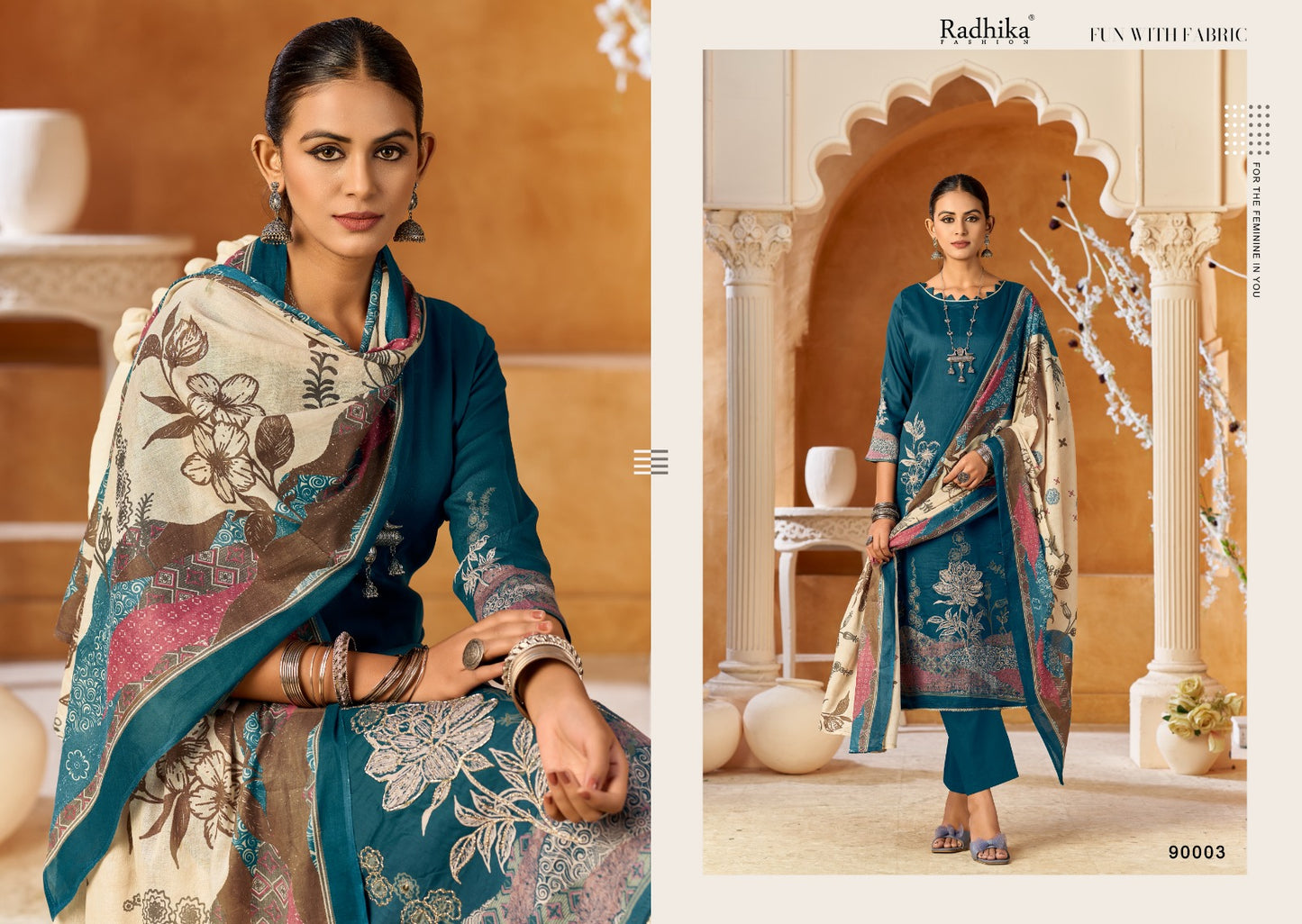 Jessika Vol 2 Radhika Fashion Azara Jam Cotton Pant Style Suits Manufacturer Ahmedabad