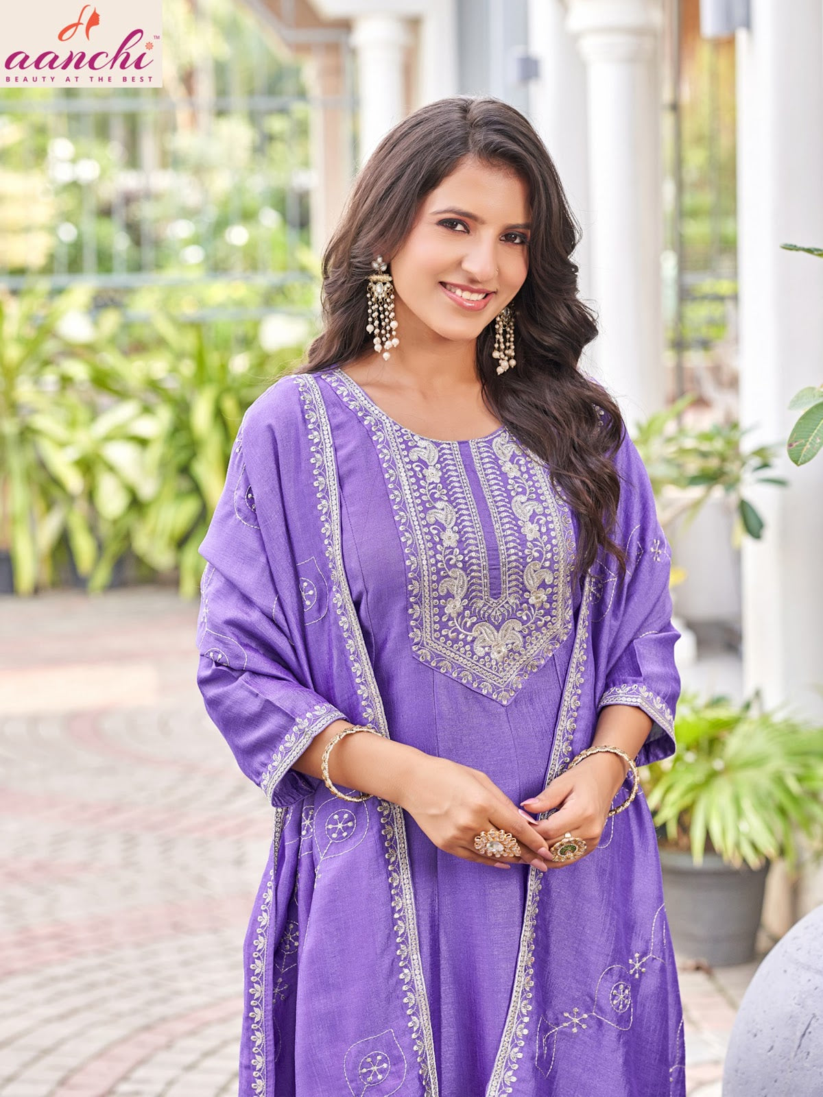 Jilmil Aanchi Vichitra Silk Readymade Anarkali Suits Supplier