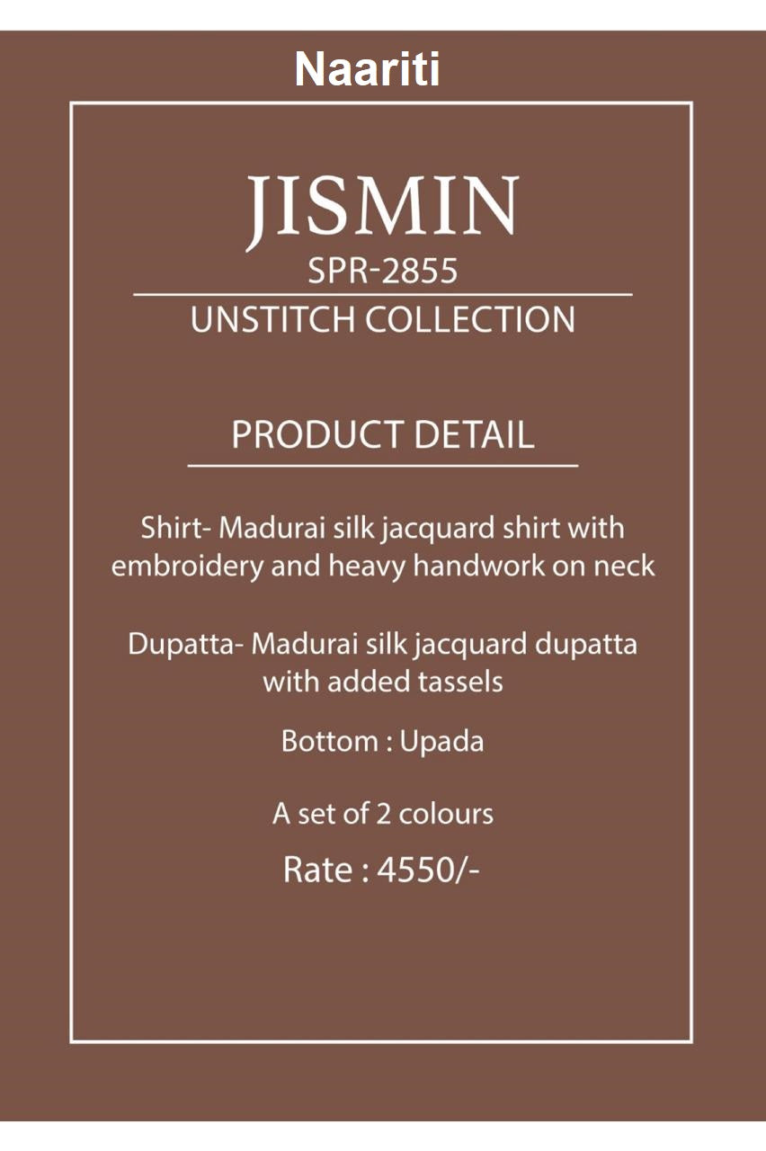 Jismin 2855 Naariti Madurai Silk Pant Style Suits Wholesaler Gujarat